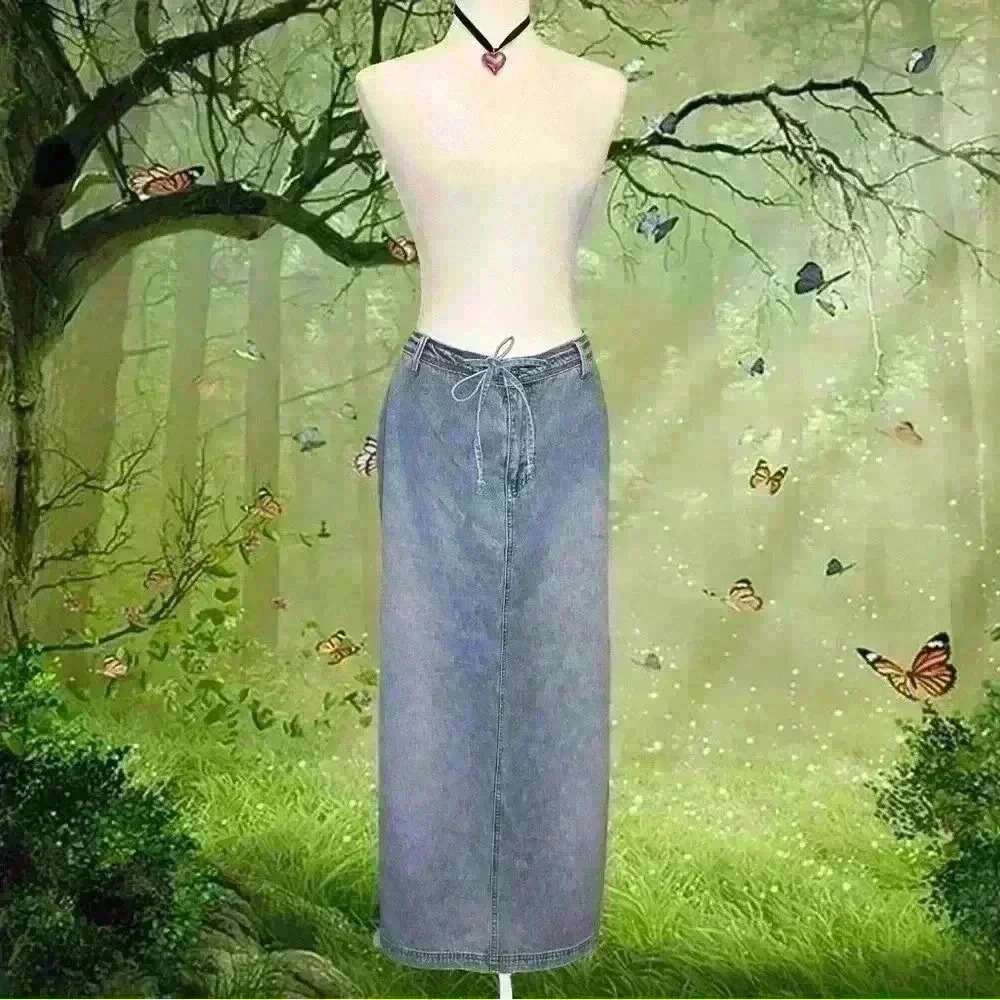 Vintage Y2K Zana Di Cargo Maxi Denim Skirt